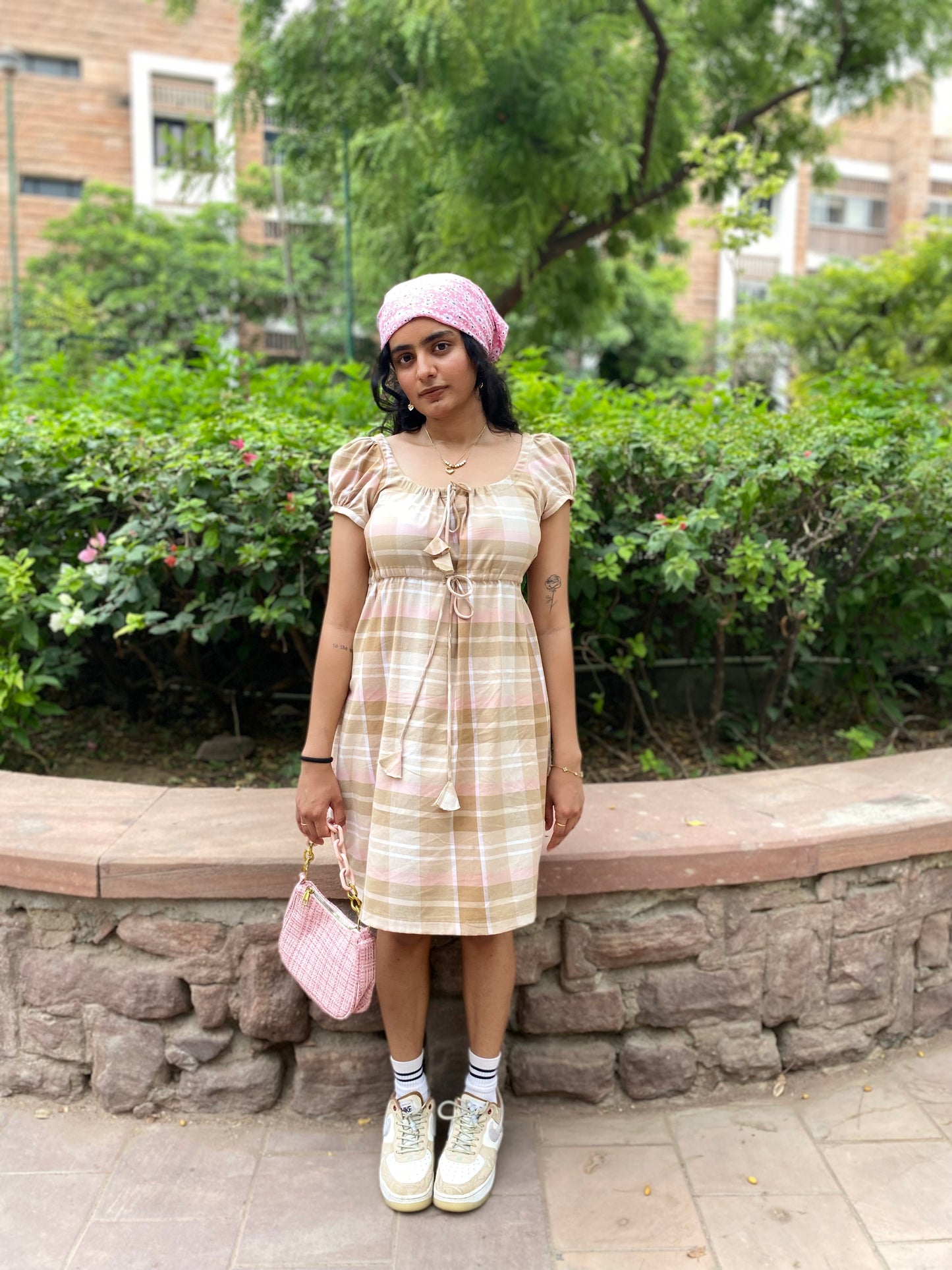 The Peachy Plaid Dress