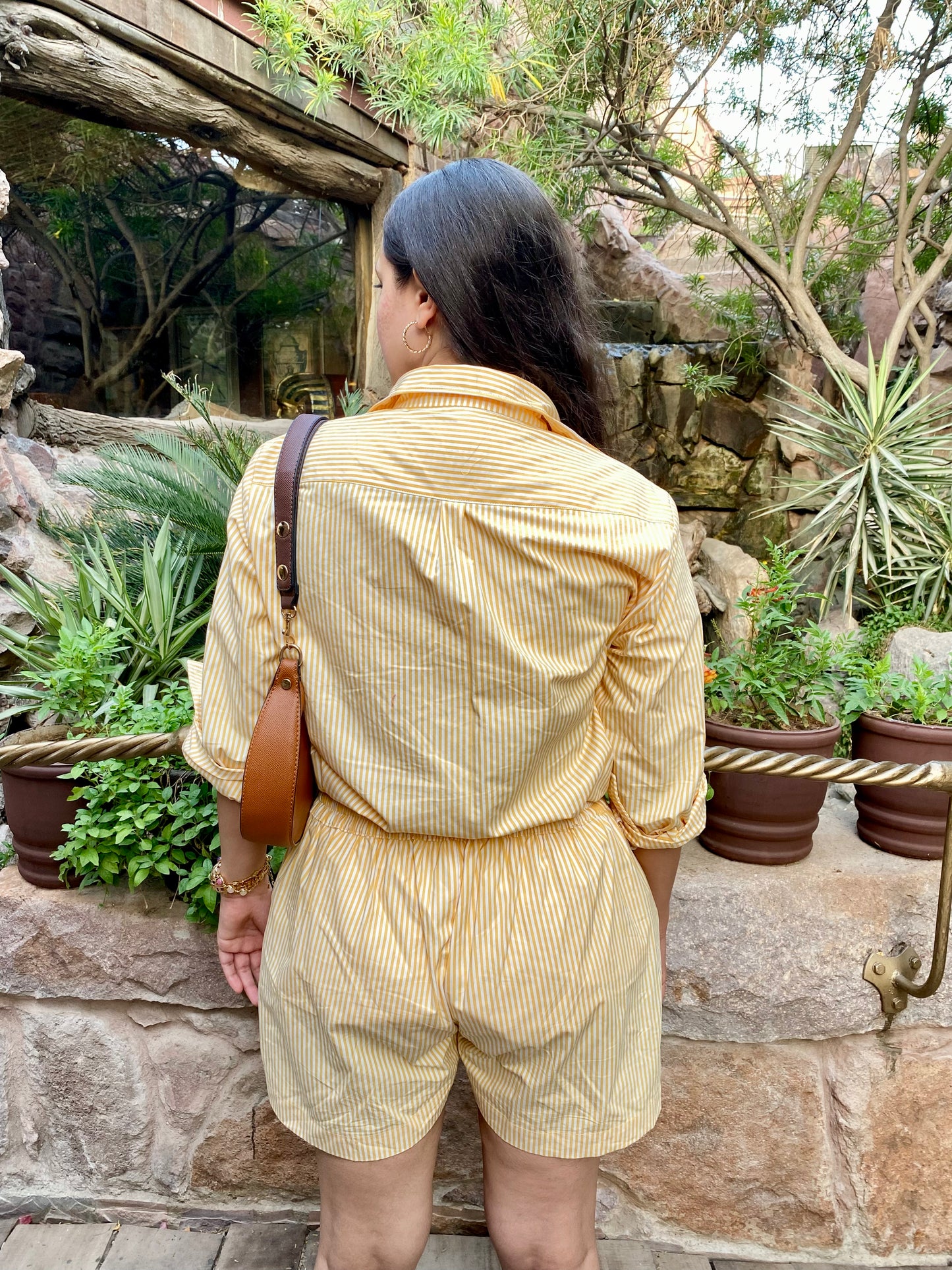 Butter Yellow Striped Co-ord Set