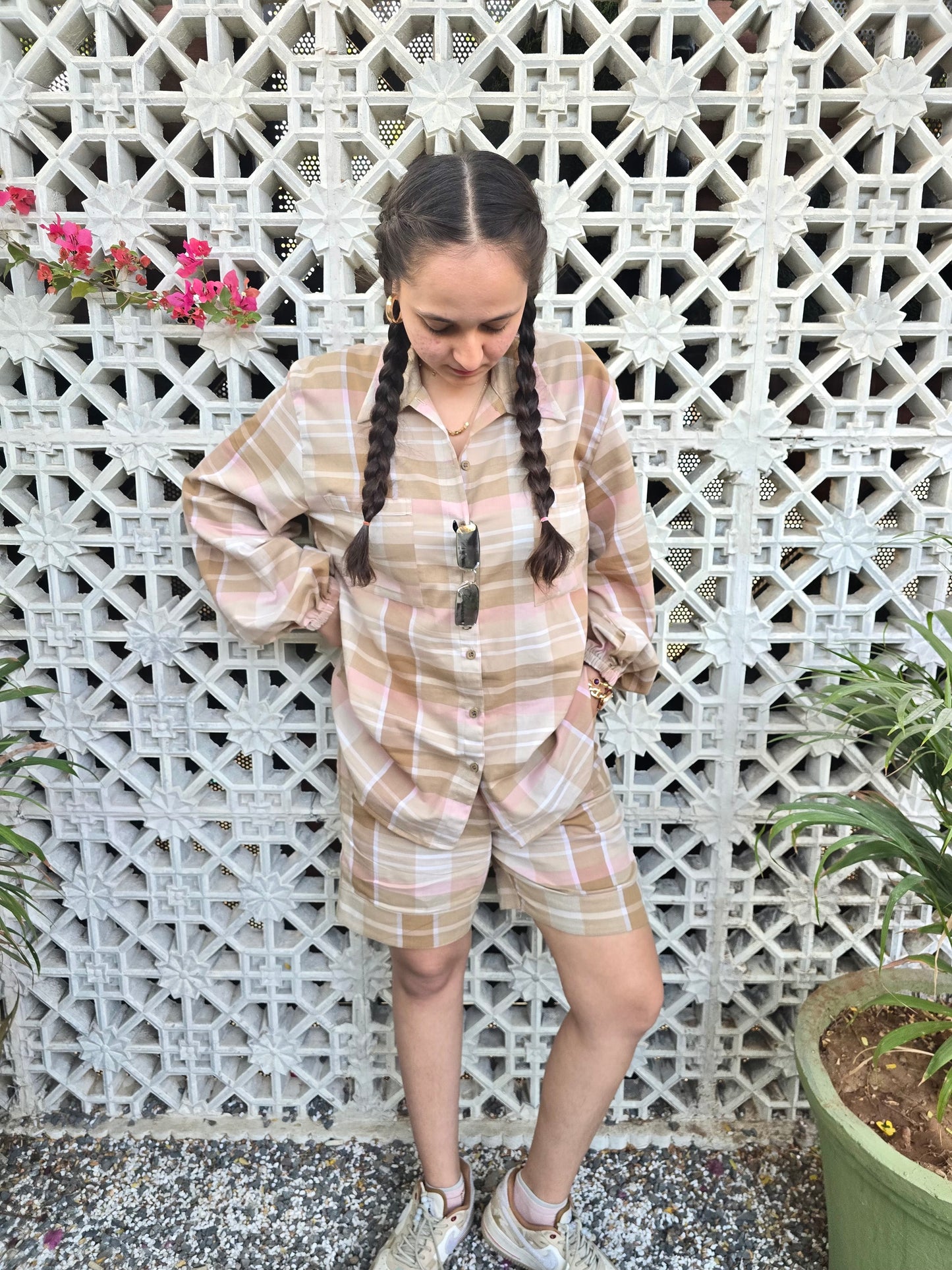 Peachy Plaid Shirt
