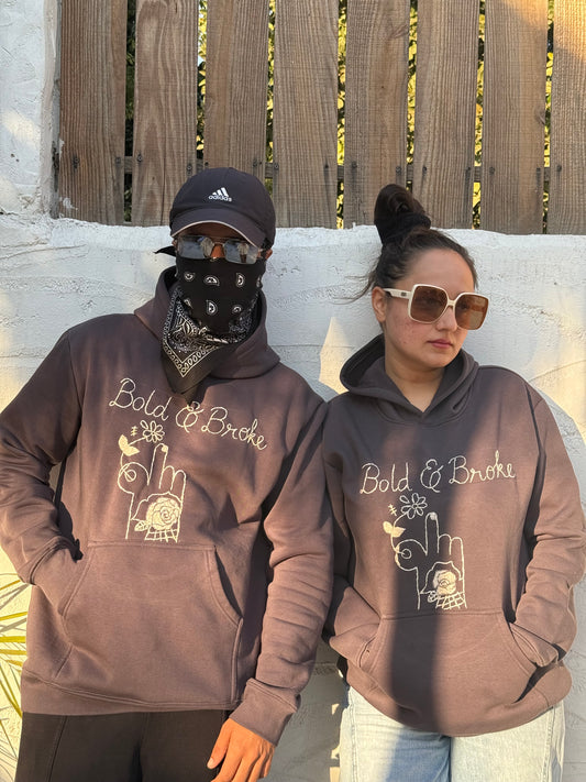 Charcoal Grey Hand Embroidered Hoodie