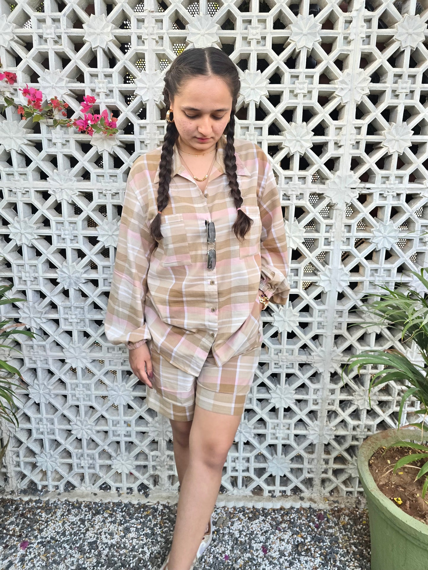 Peachy Plaid Shirt