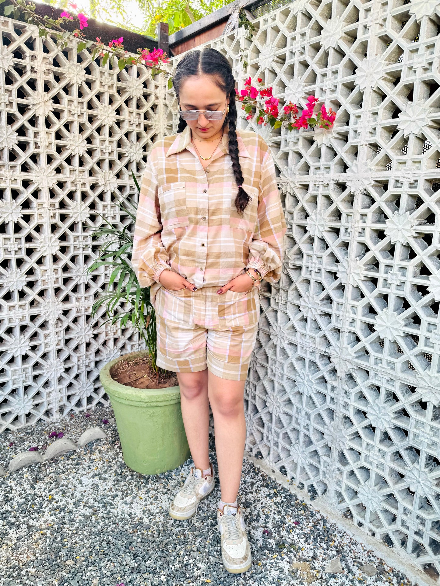 Peachy Plaid Co-ord Set