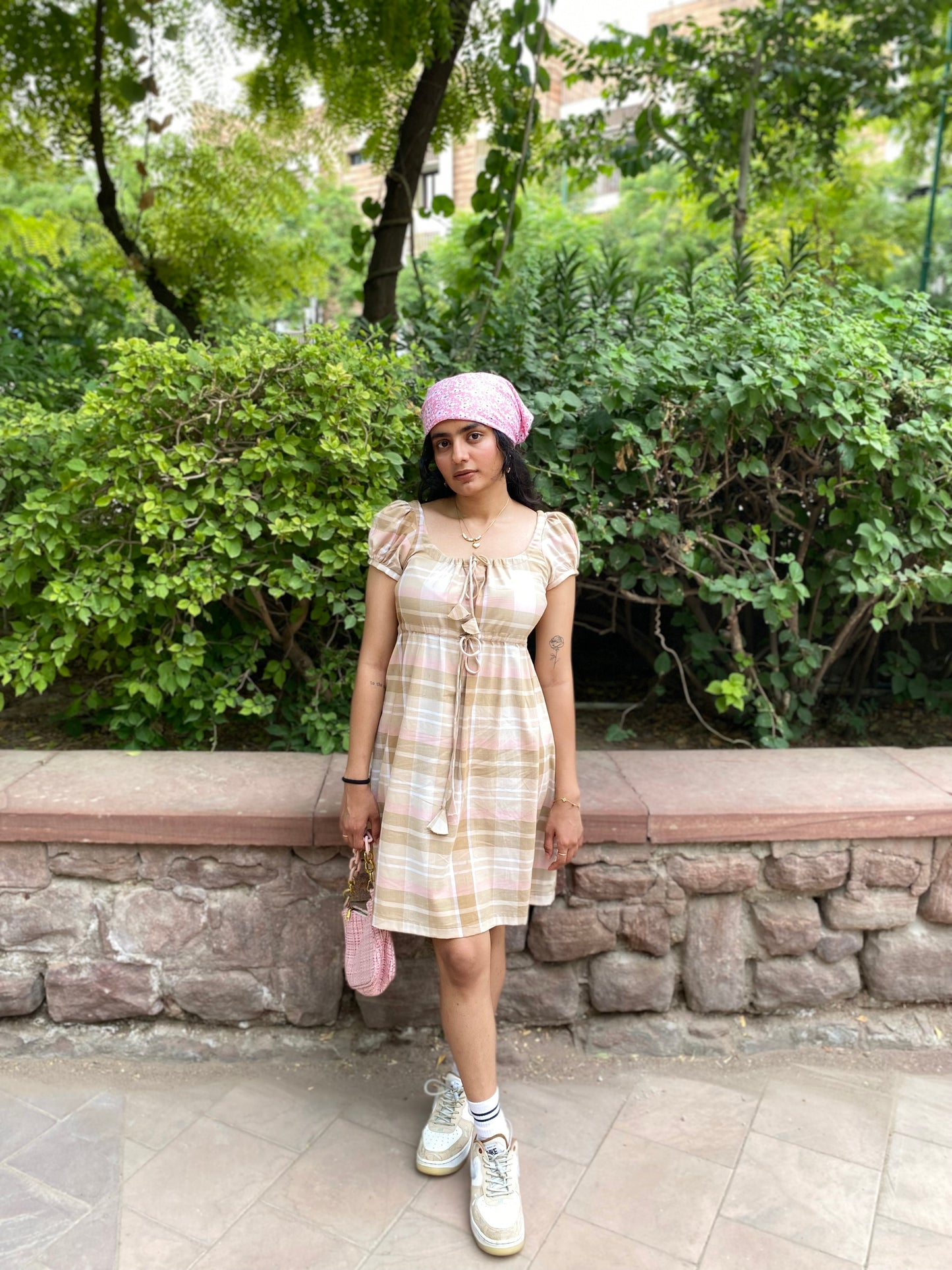 The Peachy Plaid Dress