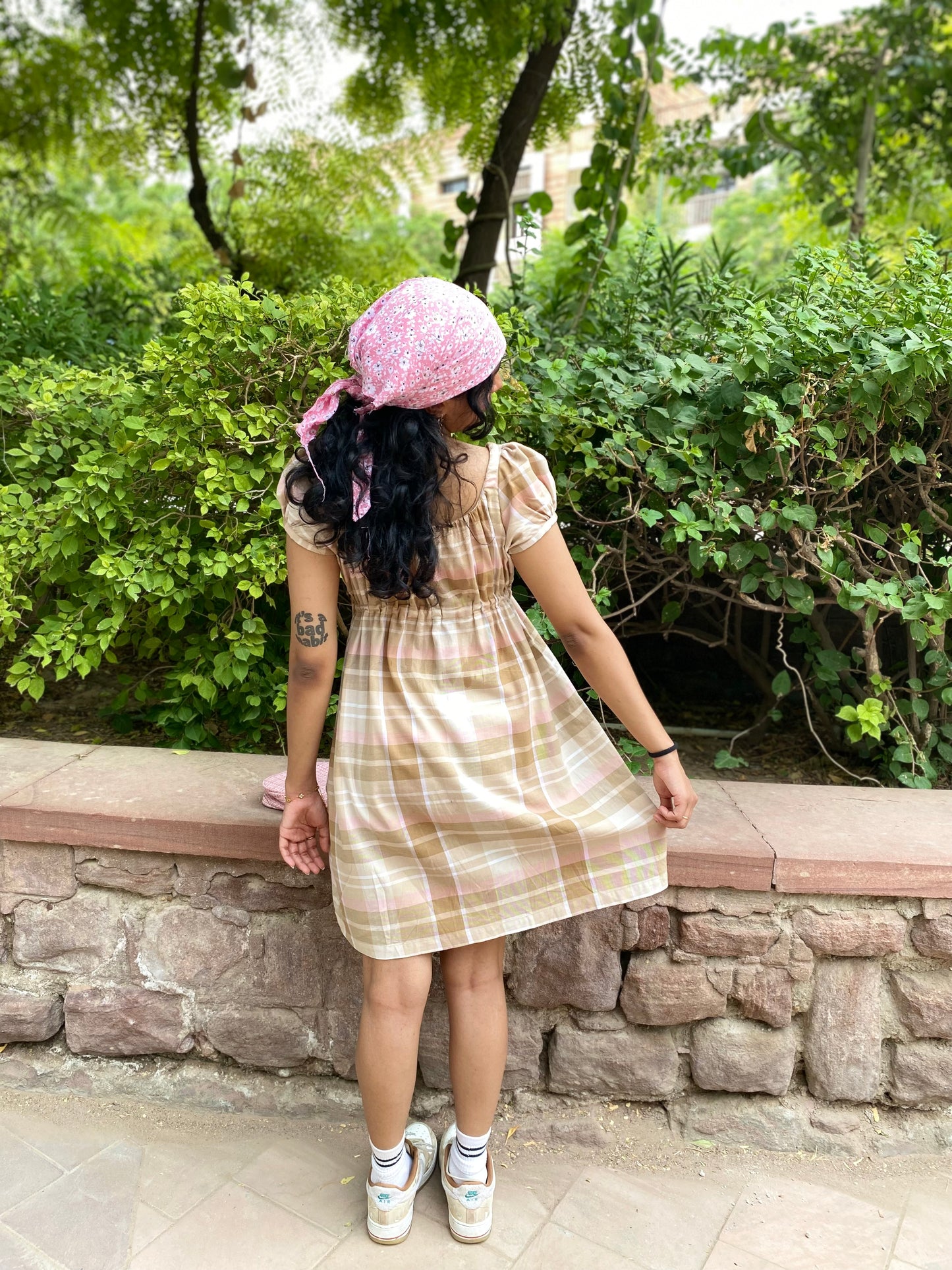 The Peachy Plaid Dress