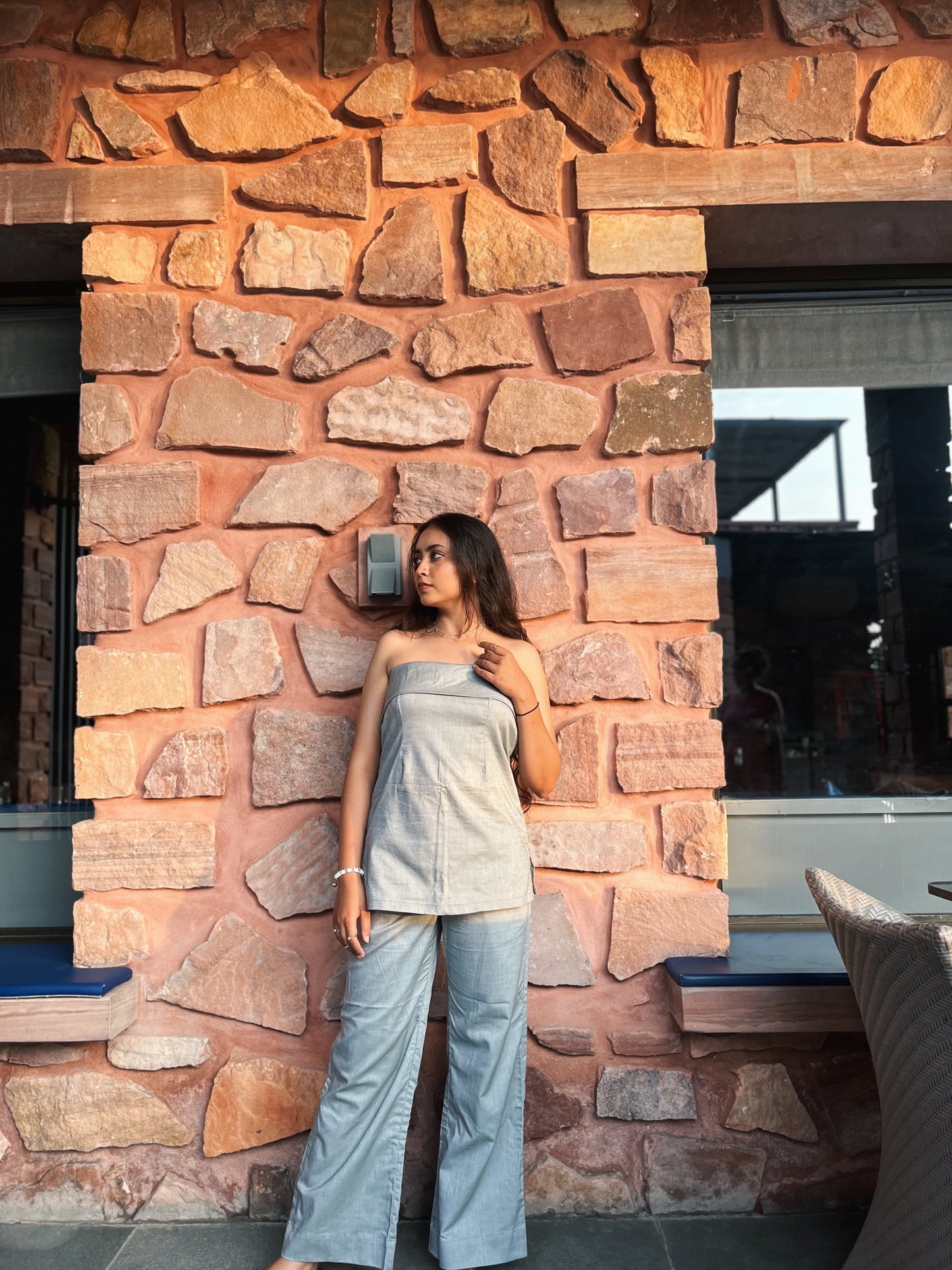 Olive Martini Off-Shoulder Co-ord Set